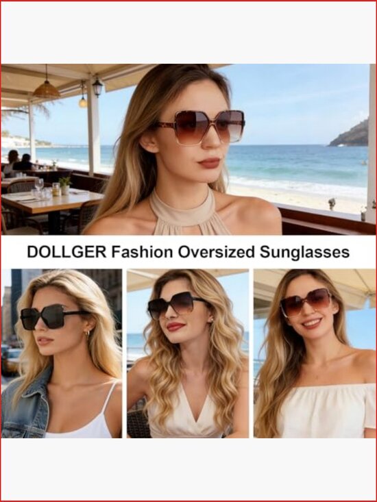 Oversized Square Sunglasses UV400 Protection Polycarbonate Lens main image 5
